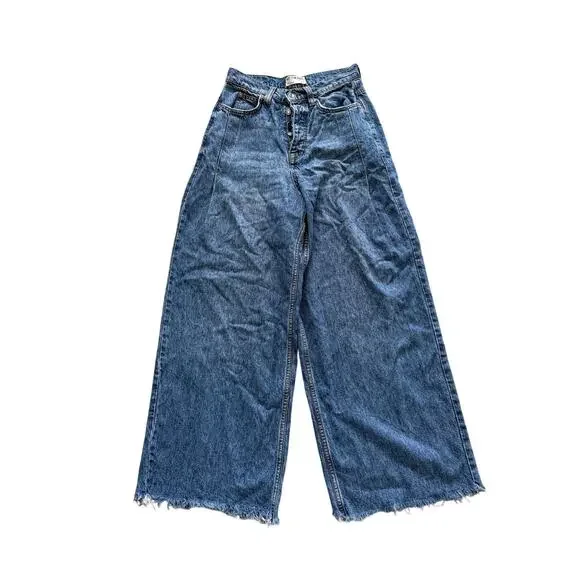 We The Free Old West Slouchy High Rise Wide Leg Jean Size 25 - Picture 3 of 7